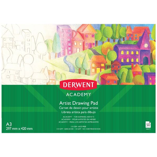 Derwent Academy A3 Drawing Pad Landscape 50 Sheet