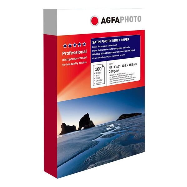 AGFA 6 X 4" Satin Photo Paper Inkjet 260gsm 100 Pack