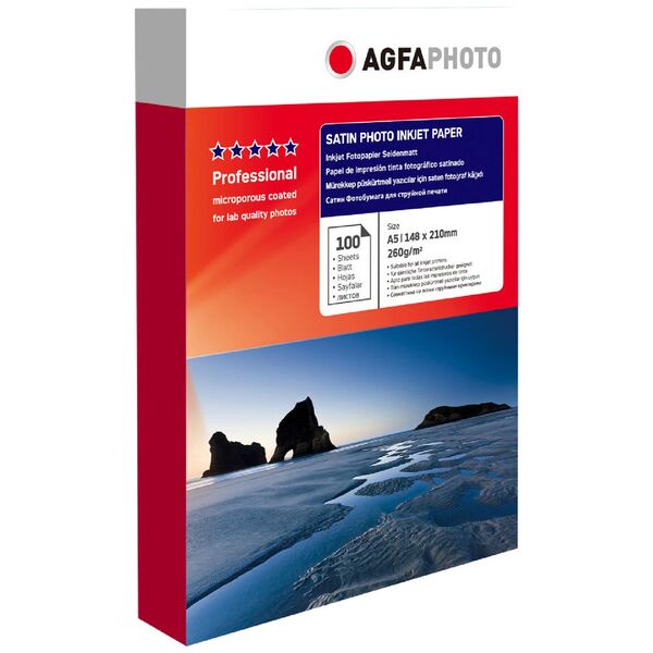 AGFA A5 Satin Photo Paper Inkjet 260gsm 100 Pack