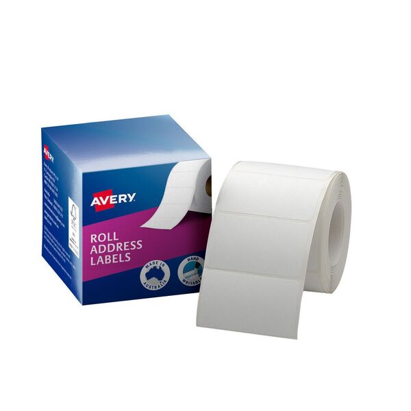 Avery Roll Address Labels 63 x 36mm White 500 Pack