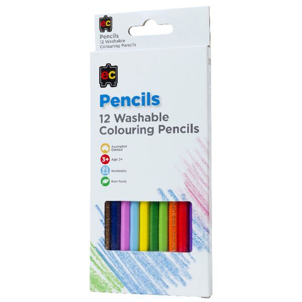 Educational Colours Washable Coloured Pencils 12 Pack