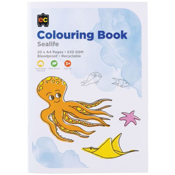 Educational Colours Colouring Book Sea Life