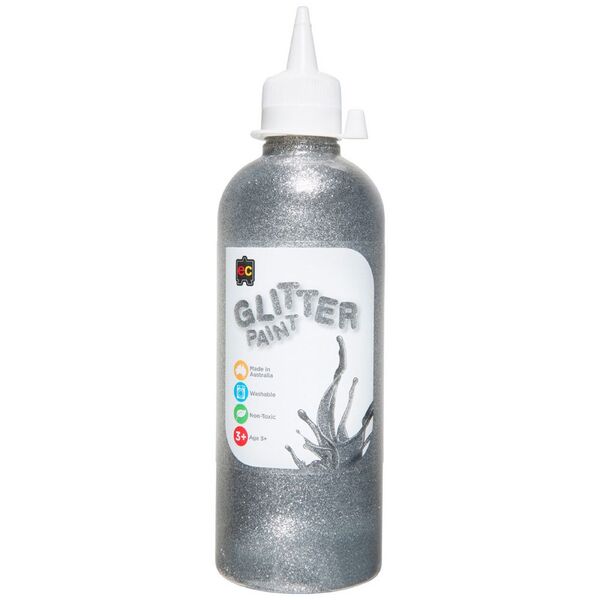 Educational Colours Glitter Paint 500mL Silver