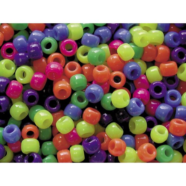 Educational Colours Pony Beads Neon 1000 Pack