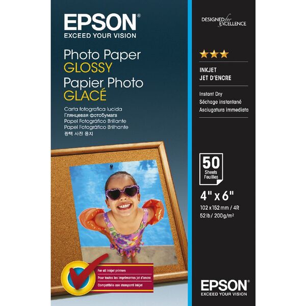 Epson 200gsm 6 x 4 Glossy Photo Paper 50 Sheet Pack