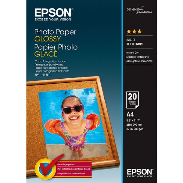 Epson 200gsm A4 Glossy Photo Paper 20 Sheet Pack