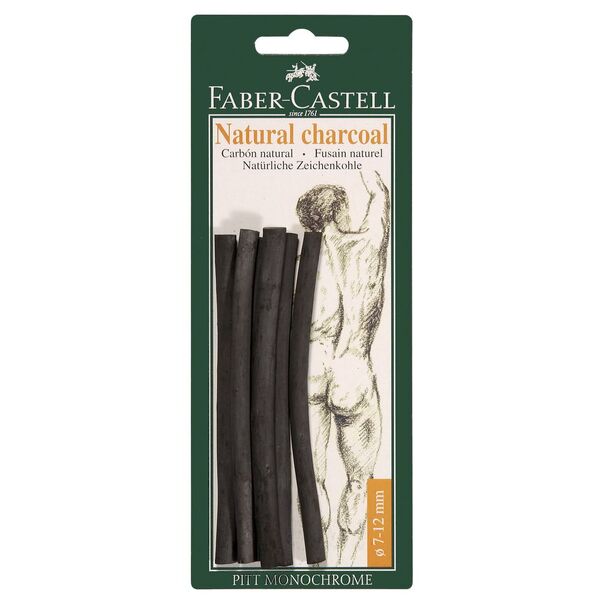 Faber-Castell Natural Charcoal 6 Pack