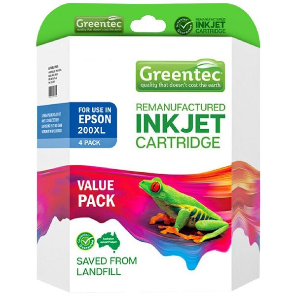 Greentec Epson 200XL Black and Colour 4 Ink Value Pack