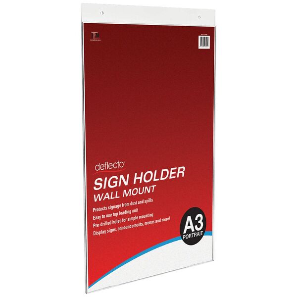 Deflecto Wall Mount A3 Sign Holder Portrait