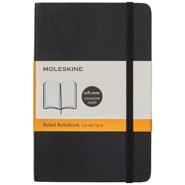 Moleskine Classic Soft Cover Pocket Notebook Ruled Black