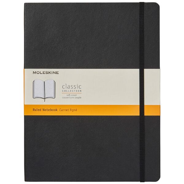 Moleskine Classic Soft Cover Ruled XLarge Notebook Black