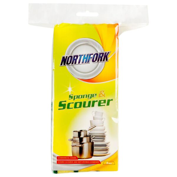 Northfork Sponge With Scourer 6 Pack