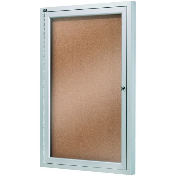 Quartet 1 Door Lockable Cork Board 900 x 600mm