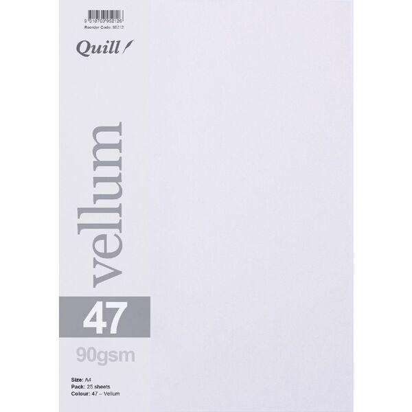 Quill A4 90gsm Vellum Paper Translucent 25 Pack