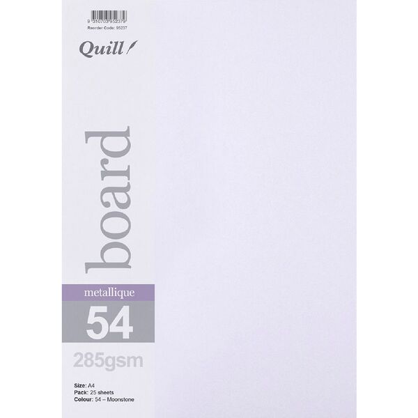 Quill A4 285gsm Metallique Board Moonstone 25 Pack