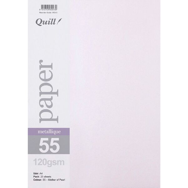 Quill A4 Paper Metallique Pearl 25 Pack