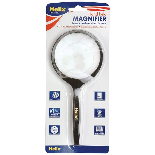 Helix 2x and 4x Handheld Magnifying Glass