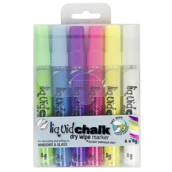 Texta Liquid Chalk Markers Bullet Tip Assorted 6 Pack