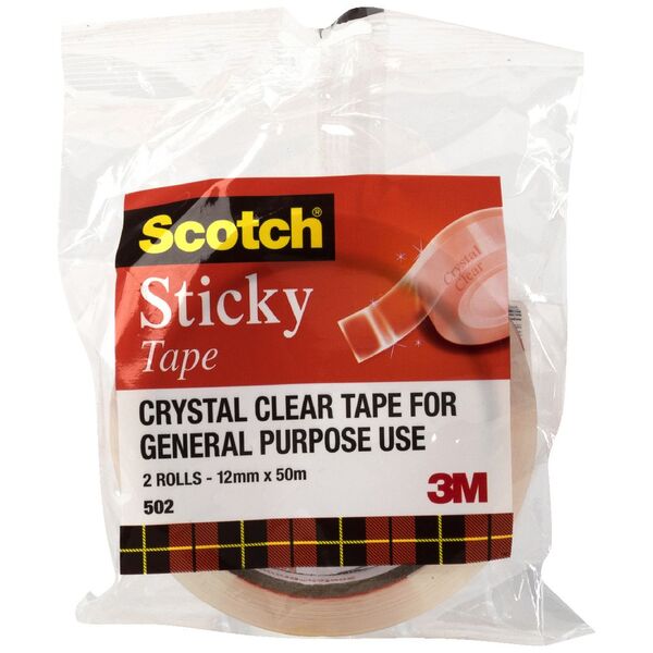 Scotch Sticky Tape 12mm x 50m 2 Pack