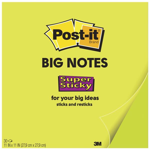 Post-It Big Notes 279 x 279mm Green 30 Sheets