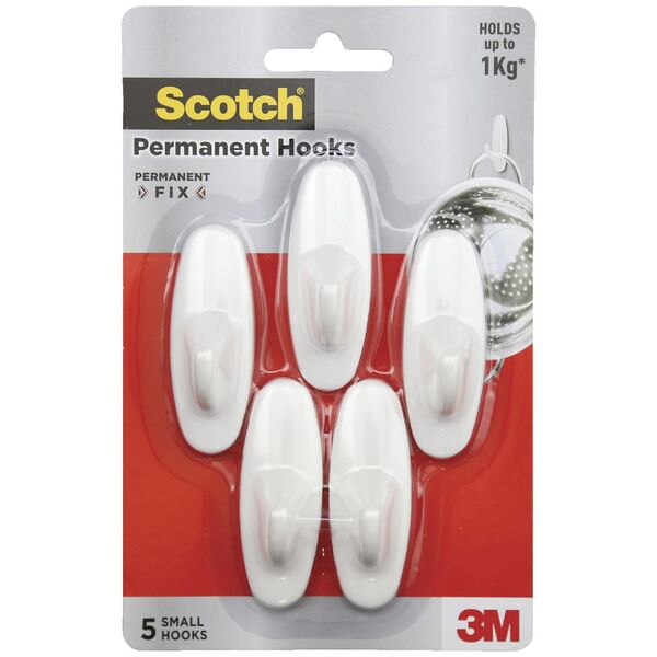 3M Oval Hooks Small 5 Pack