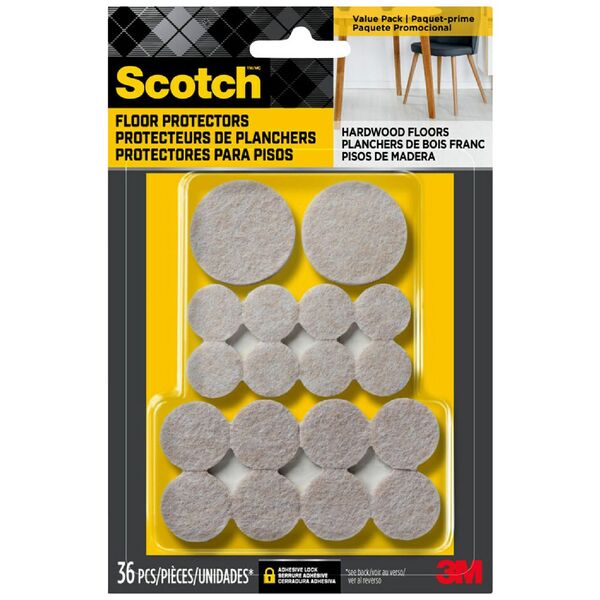 Scotch Felt Pads Beige 36 Pack, Furniture Protector Pads Coles