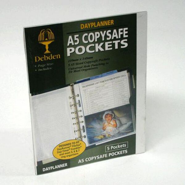 Collins Dayplanner A5 Copysafe Pockets Refill 5 pack