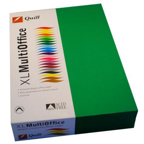 Quill Coloured Paper 80gsm A4 Emerald 500 Sheet Ream