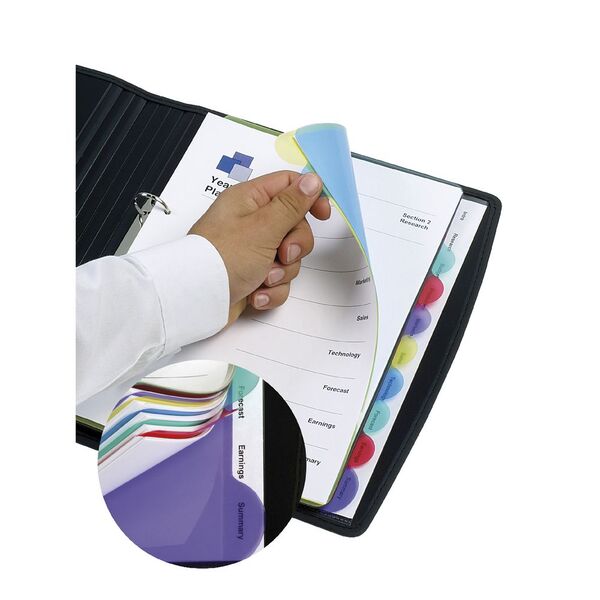 Marbig A4 Transparent Divider with 10 Tab View Colour