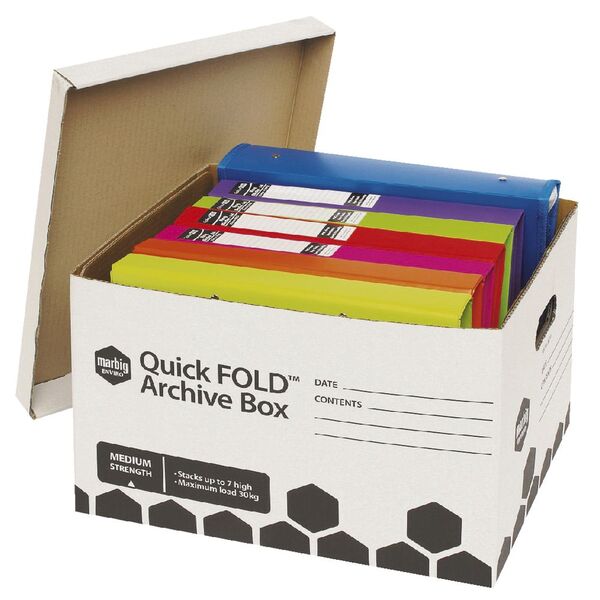 Marbig Quickfold Strong Archive Box 10 Pack