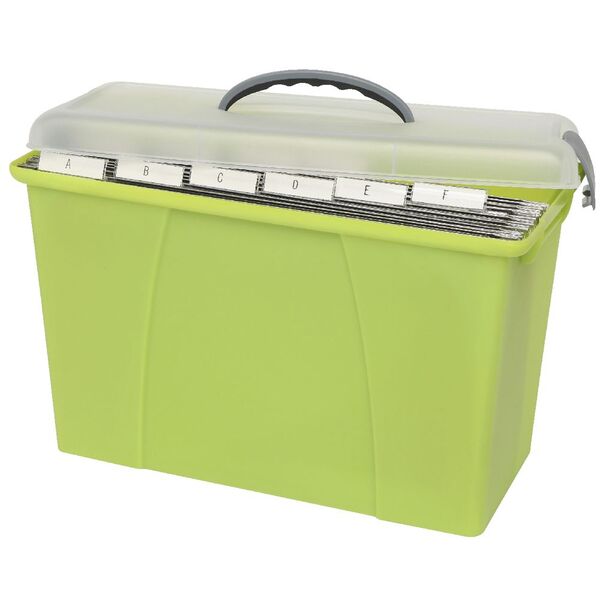 Crystalfile Carry Case Foolscap Clear and Lime