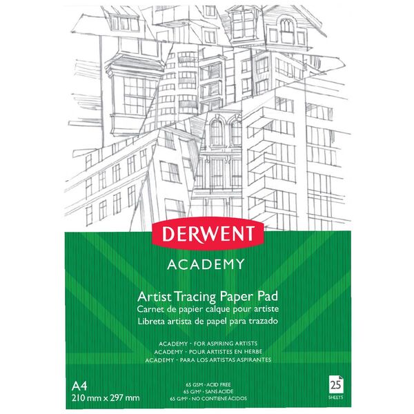 Derwent Academy Artist Tracing Paper Pad 65gsm 25 Sheets A4