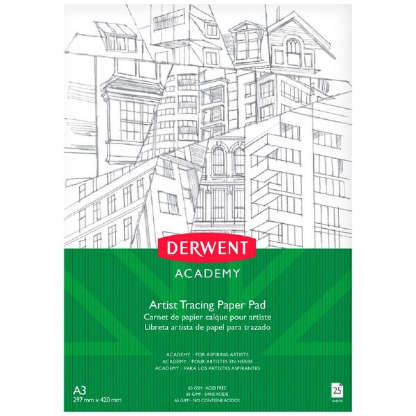 Derwent Academy A3 Tracing Paper 65gsm 25 Sheet