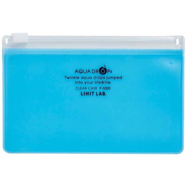Aqua Drops Zip Open Document Wallet A8 Blue