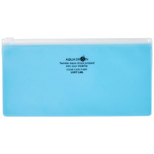 Aqua Drops Zip Wallet Open Pencil Case Blue