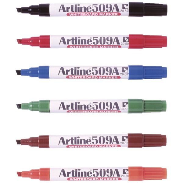 Artline 509A Whiteboard Markers Chisel Assorted 12 Pack