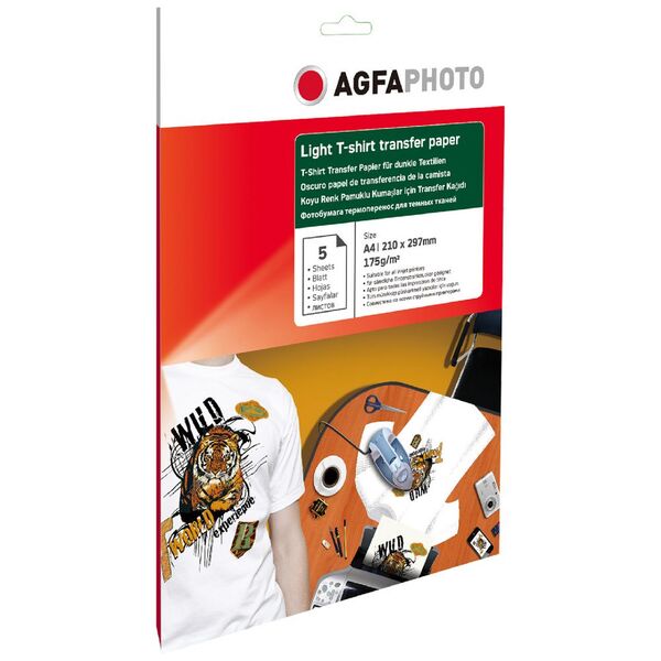 AGFA A4 Inkjet T-Shirt Transfers Light 5 Pack