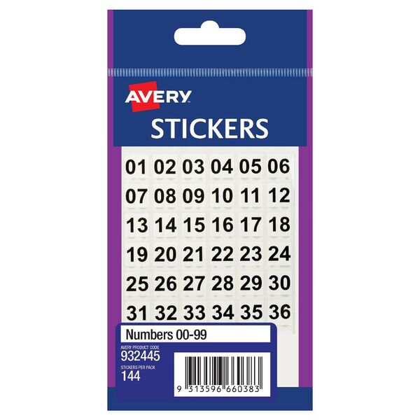 Avery Multi-Purpose Stickers 00-99 144 Pack