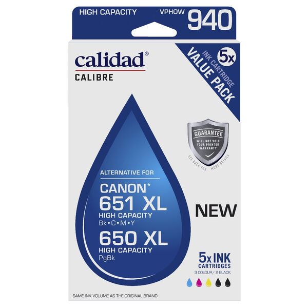Calidad Compatible Canon 650 XL/651 XL Ink Cartridge 5 Pack