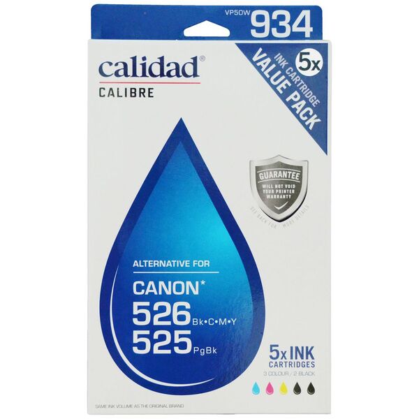 Calidad Compatible Canon 525 and 526 Ink Cartridges 5 Pack