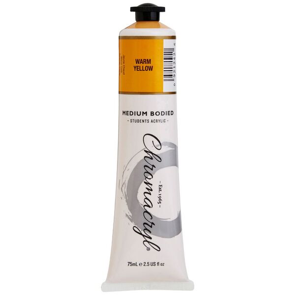 Chromacryl Student Acrylic Paint 75mL Warm Yellow