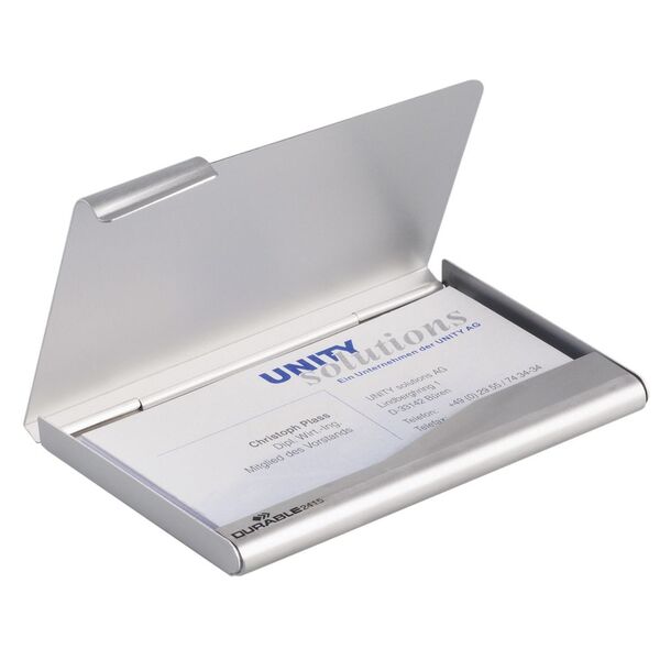 Durable Business Card Box Silver