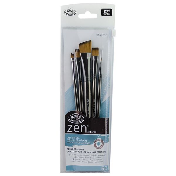 Royal & Langnickel Zen 73 Paintbrushes Angular Variety 5 Pack