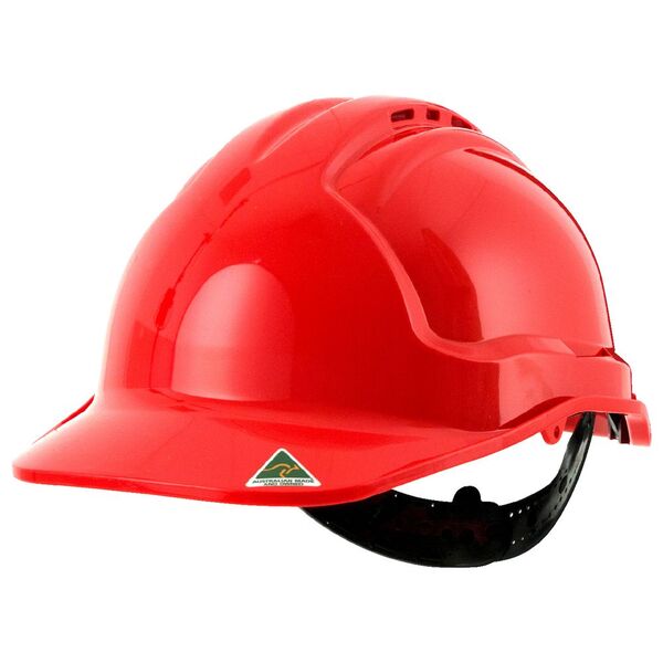Tuffgard Vented Safety Hard Hat Red
