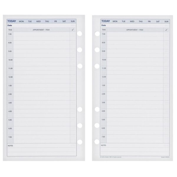 Collins Dayplanner Personal Undated Daily Calendar Refill