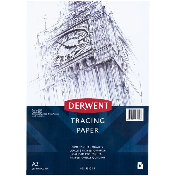 Derwent A3 90gsm Tracing Paper Pad 10 Sheets