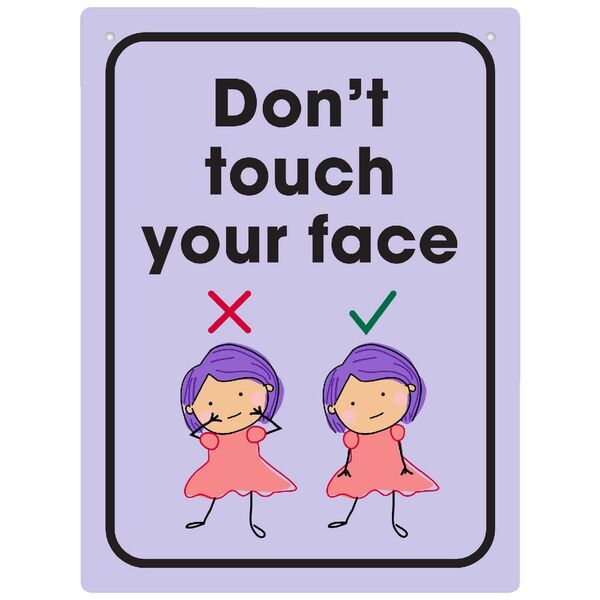 Durus Don't Touch Your Face Wall Sign 225 x 300mm