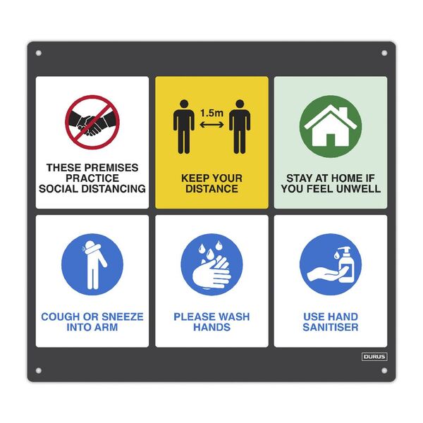 Durus Wall Signs Key Messages 650x600mm