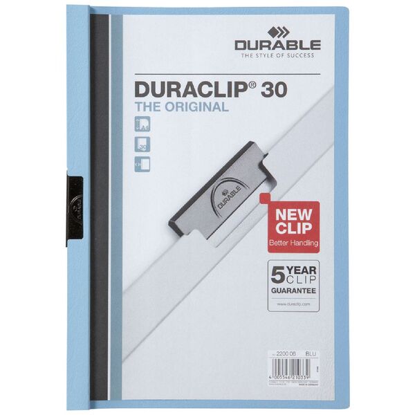 Durable A4 Duraclip 30 Clamp File Blue
