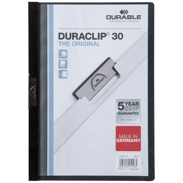 Durable A4 Duraclip 30 Clamp File Black